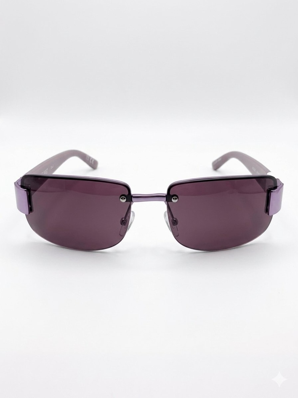 Nine West Y2K Purple Rimless Rectangle Sunglasses Gradient NWT